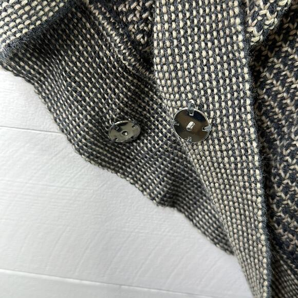 ROMEO + JULIET Blue Tan Knitted Turtleneck Batwing Short Sleeve Sweater Size S/M - Picture 8 of 13